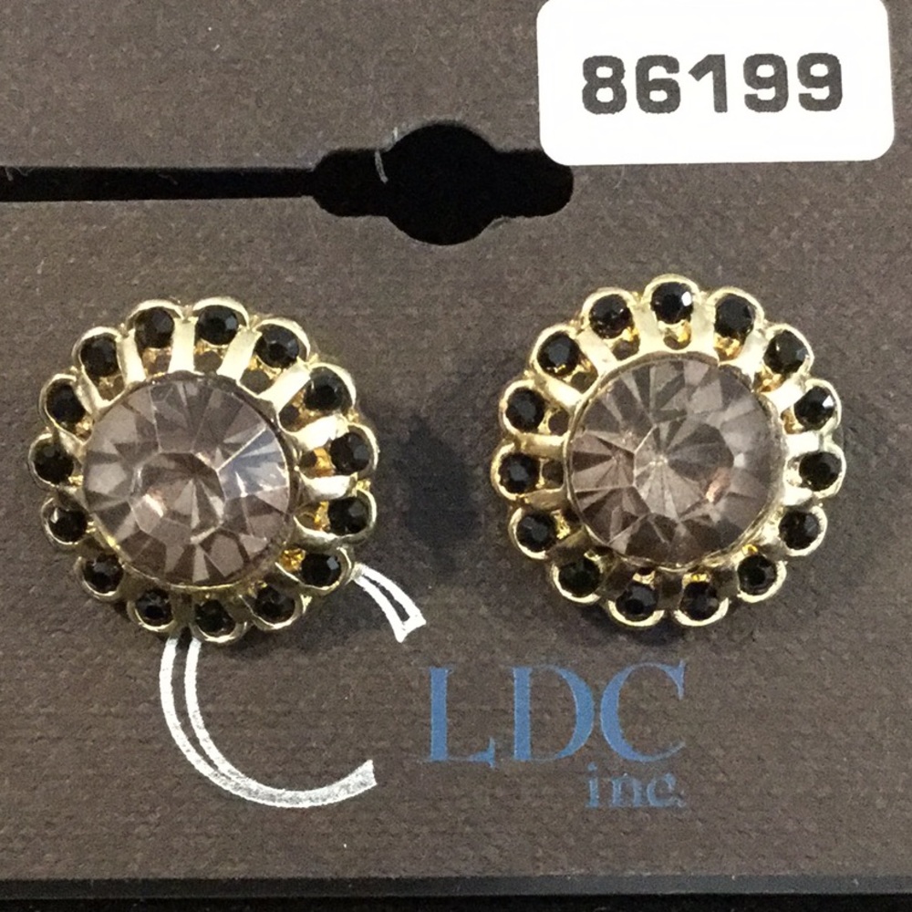 CLDC, Goldtone Round Earrings